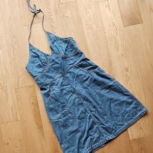 Vintage 2000's Old Navy Denim Halter Dress